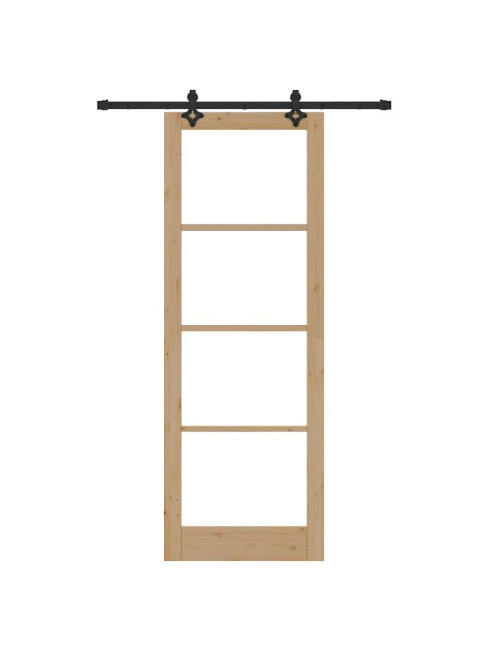 Bīdāmās durvis manuāls brūna 83 x 232 cm koks un metāls
