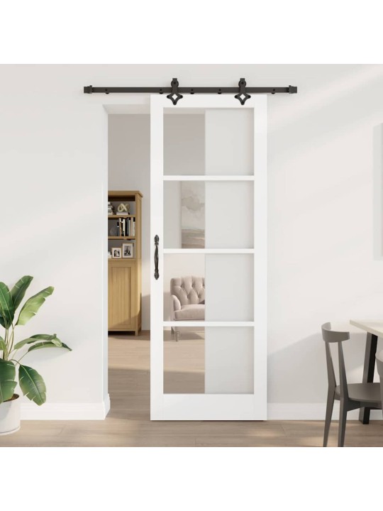 Bīdāmās durvis manuāls balts 83 x 232 cm koks un metāls