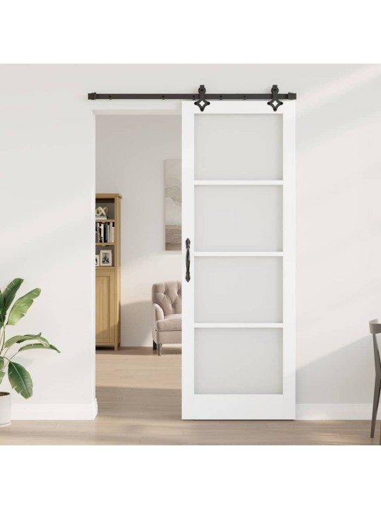 Bīdāmās durvis manuāls balts 83 x 232 cm koks un metāls
