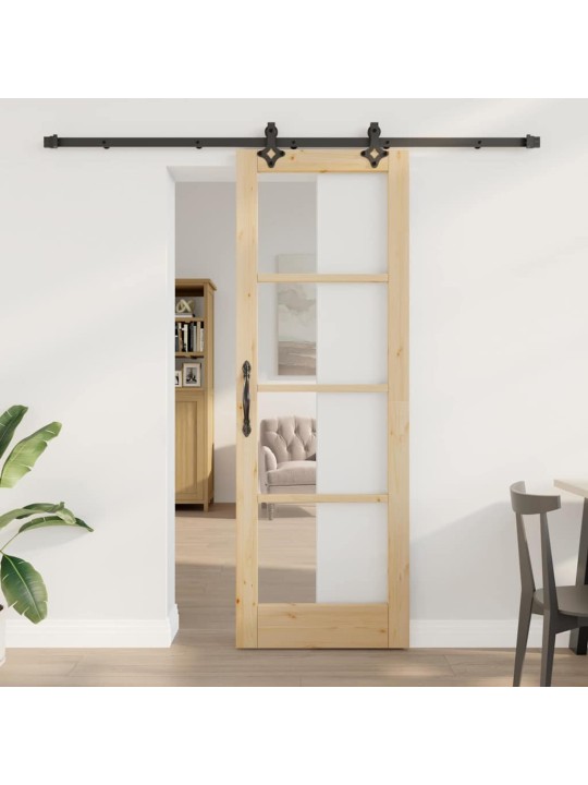 Bīdāmās durvis manuāls brūna 73.5 x 211 cm koks un metāls