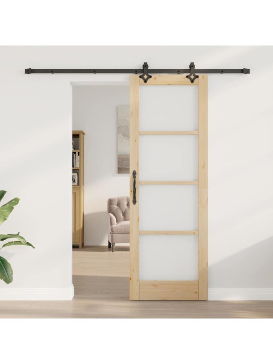Bīdāmās durvis manuāls brūna 73.5 x 211 cm koks un metāls
