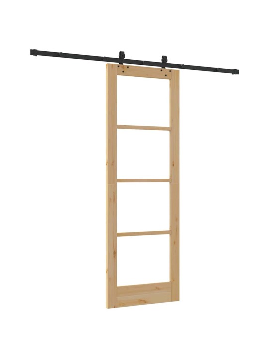 Bīdāmās durvis manuāls brūna 73.5 x 211 cm koks un metāls