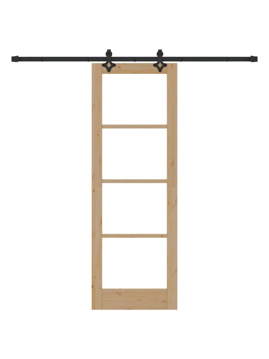 Bīdāmās durvis manuāls brūna 73.5 x 211 cm koks un metāls