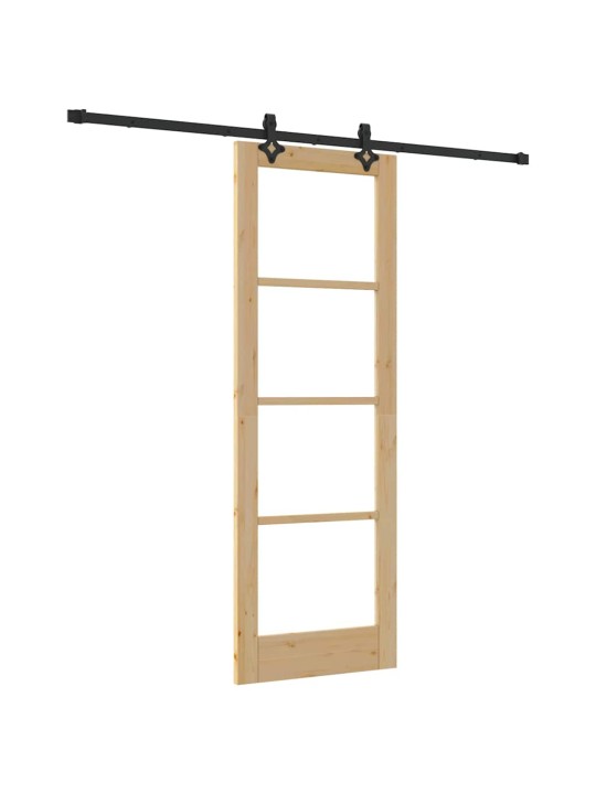 Bīdāmās durvis manuāls brūna 73.5 x 211 cm koks un metāls