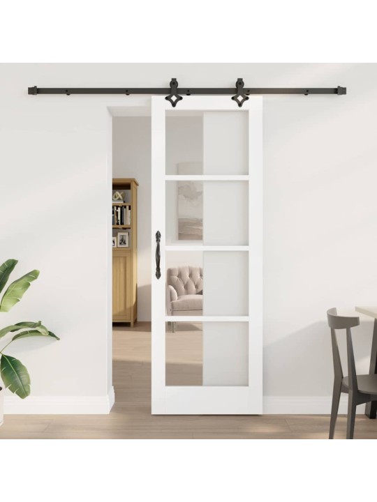 Bīdāmās durvis manuāls balts 73.5 x 211 cm koks un metāls