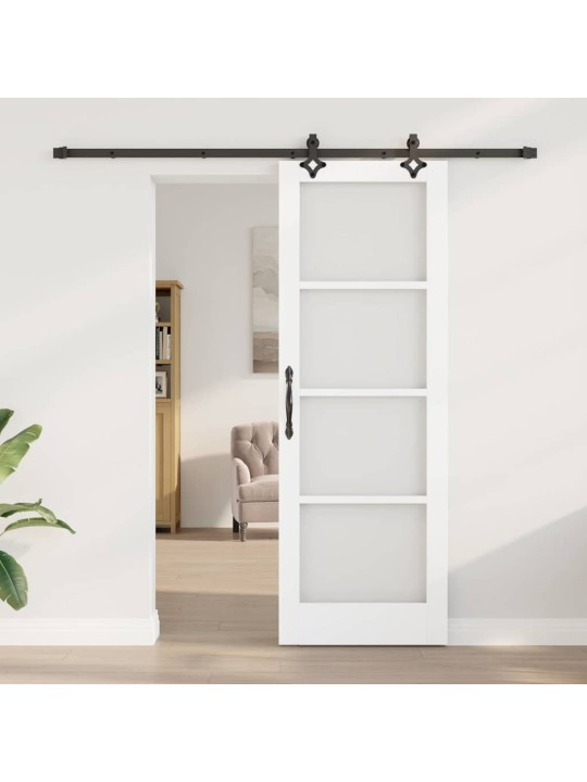 Bīdāmās durvis manuāls balts 73.5 x 211 cm koks un metāls