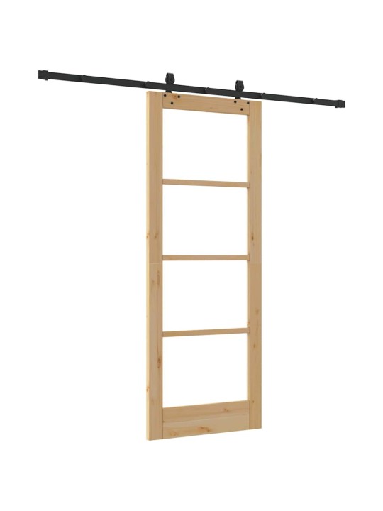 Bīdāmās durvis manuāls brūna 78 x 202 cm koks un metāls