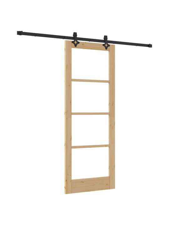 Bīdāmās durvis manuāls brūna 78 x 202 cm koks un metāls