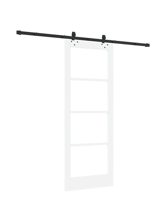 Bīdāmās durvis manuāls balts 78 x 202 cm koks un metāls