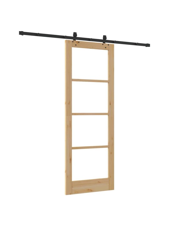 Bīdāmās durvis manuāls brūna 78 x 211 cm koks un metāls