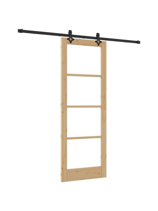 Bīdāmās durvis manuāls brūna 78 x 211 cm koks un metāls