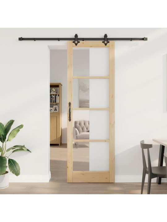 Bīdāmās durvis manuāls brūna 78 x 232 cm koks un metāls