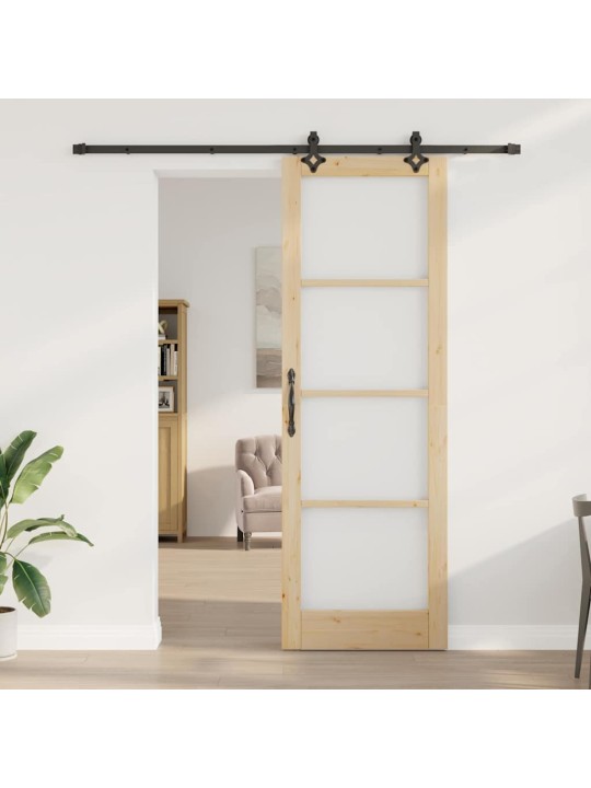 Bīdāmās durvis manuāls brūna 78 x 232 cm koks un metāls