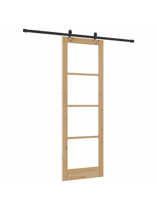 Bīdāmās durvis manuāls brūna 78 x 232 cm koks un metāls
