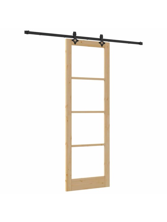 Bīdāmās durvis manuāls brūna 78 x 232 cm koks un metāls