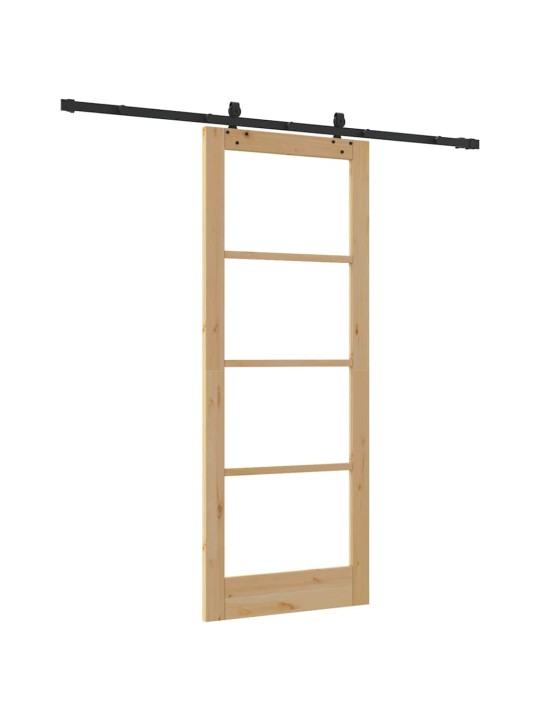 Bīdāmās durvis manuāls brūna 83 x 211 cm koks un metāls