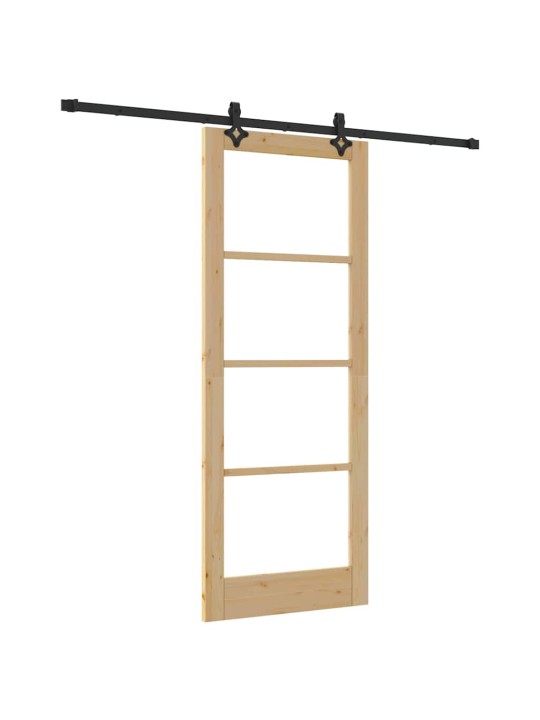 Bīdāmās durvis manuāls brūna 83 x 211 cm koks un metāls