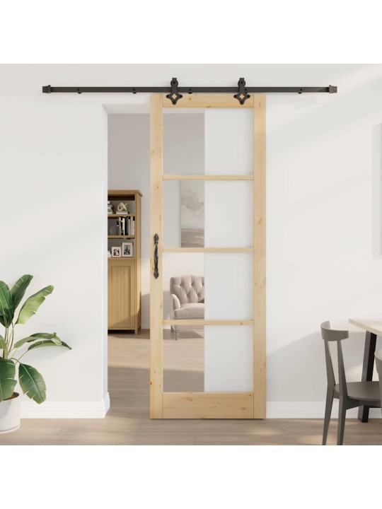 Bīdāmās durvis manuāls brūna 83 x 232 cm koks un metāls