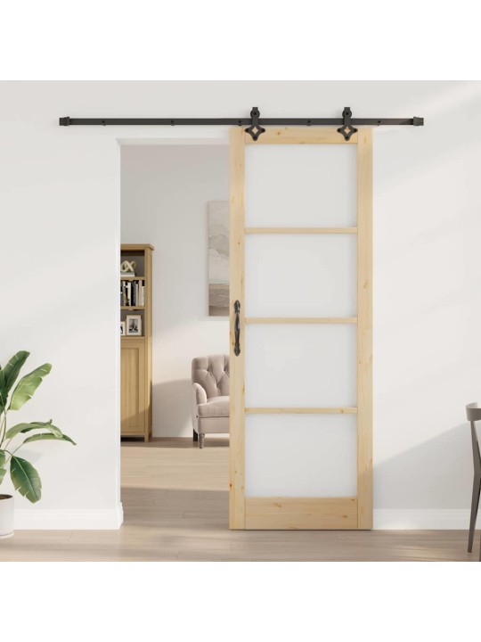 Bīdāmās durvis manuāls brūna 83 x 232 cm koks un metāls