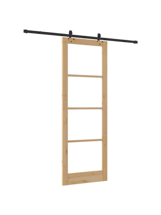 Bīdāmās durvis manuāls brūna 83 x 232 cm koks un metāls