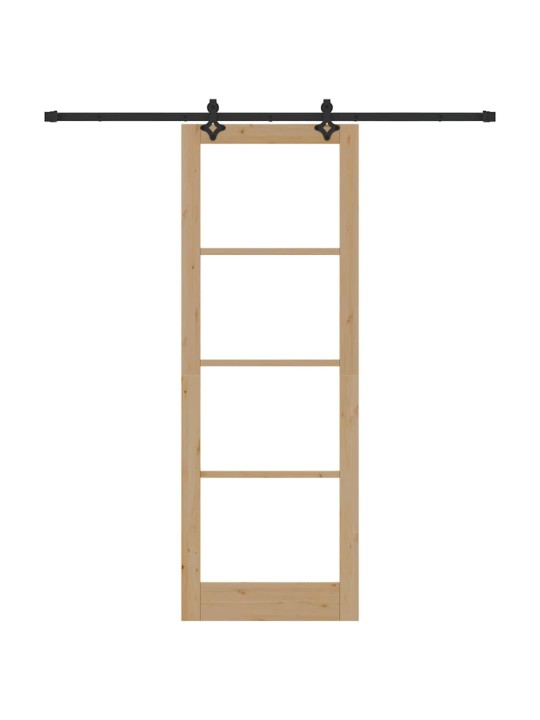 Bīdāmās durvis manuāls brūna 83 x 232 cm koks un metāls