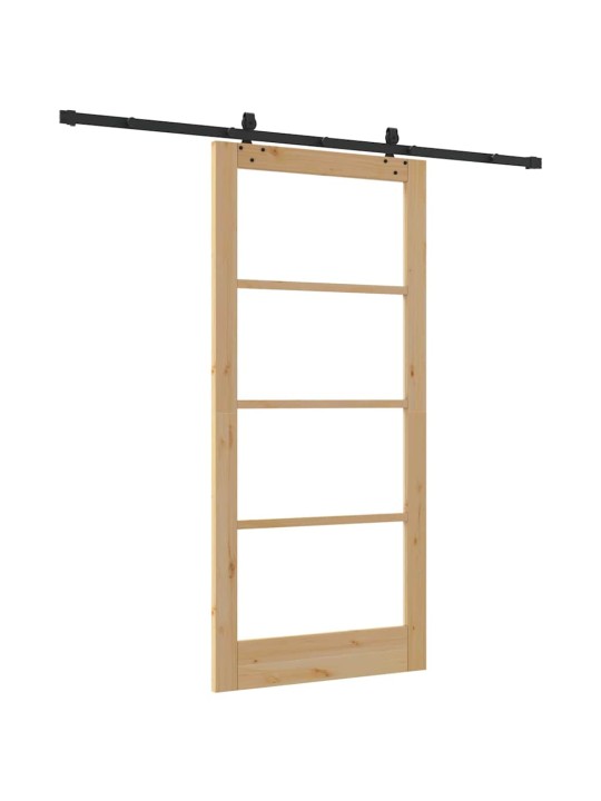 Bīdāmās durvis manuāls brūna 93 x 202 cm koks un metāls