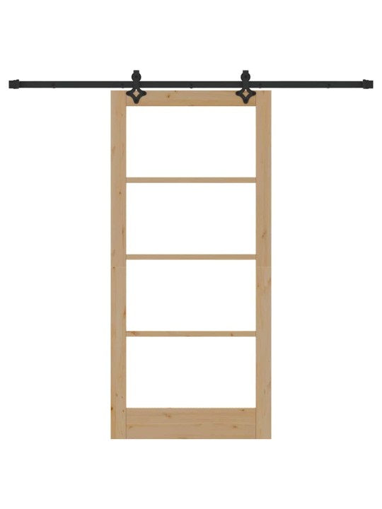 Bīdāmās durvis manuāls brūna 93 x 202 cm koks un metāls