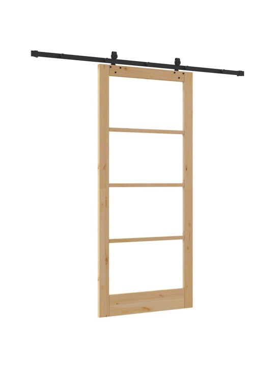 Bīdāmās durvis manuāls brūna 93 x 211 cm koks un metāls