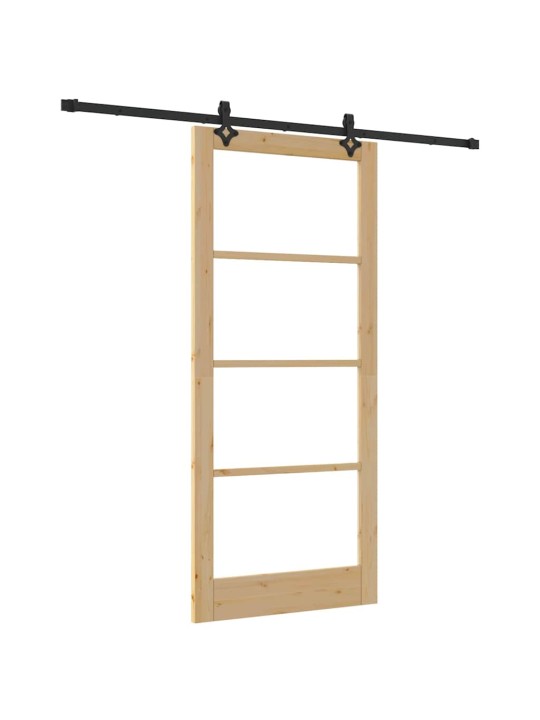 Bīdāmās durvis manuāls brūna 93 x 211 cm koks un metāls