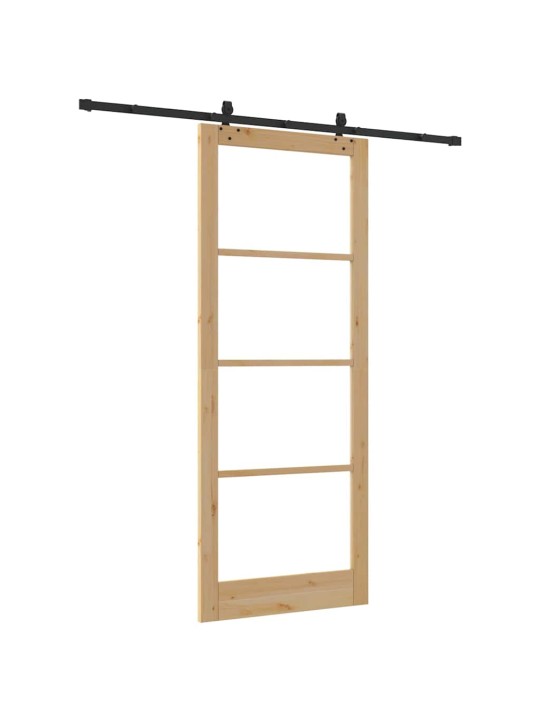 Bīdāmās durvis manuāls brūna 93 x 232 cm koks un metāls