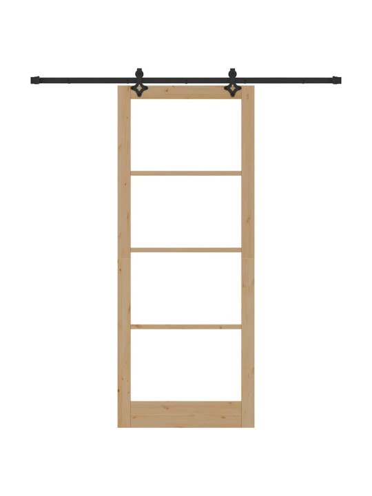 Bīdāmās durvis manuāls brūna 93 x 232 cm koks un metāls
