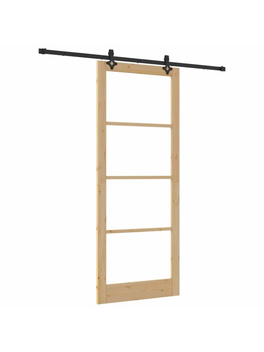 Bīdāmās durvis manuāls brūna 93 x 232 cm koks un metāls