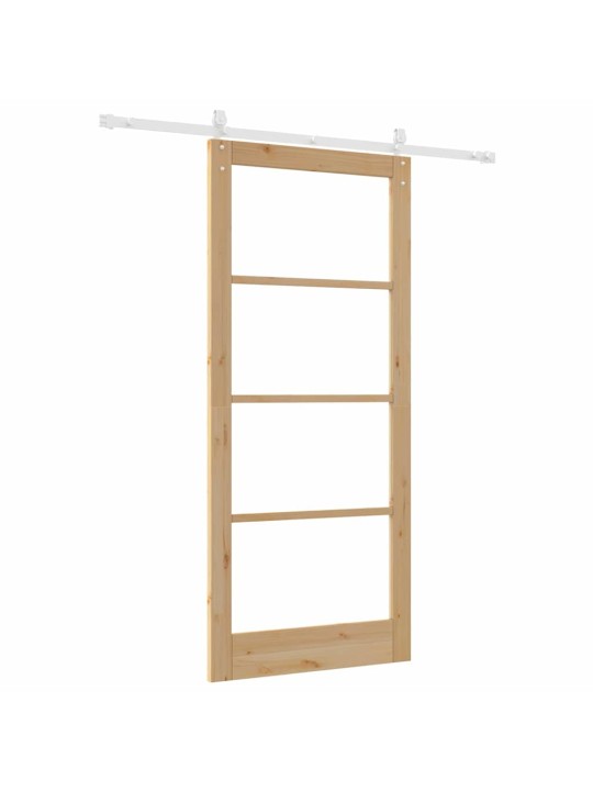 Slīdošas durvis manuāls brūna 93 x 211 cm koks un metāls