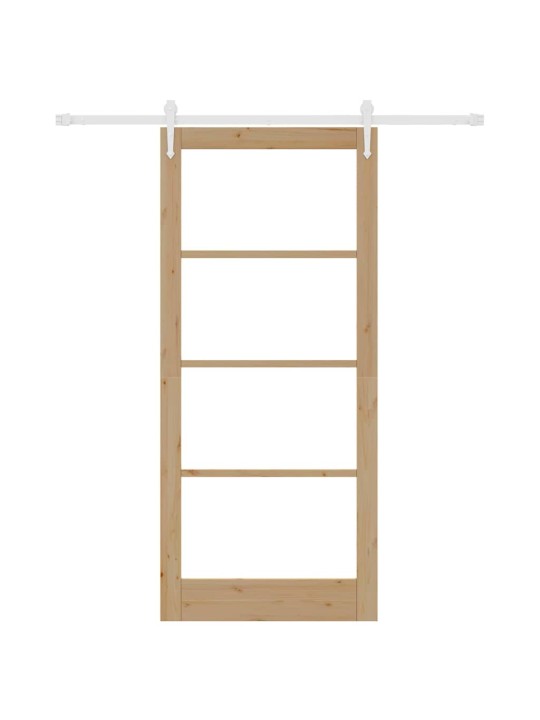 Slīdošas durvis manuāls brūna 93 x 211 cm koks un metāls