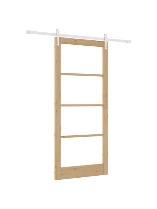 Slīdošas durvis manuāls brūna 93 x 211 cm koks un metāls