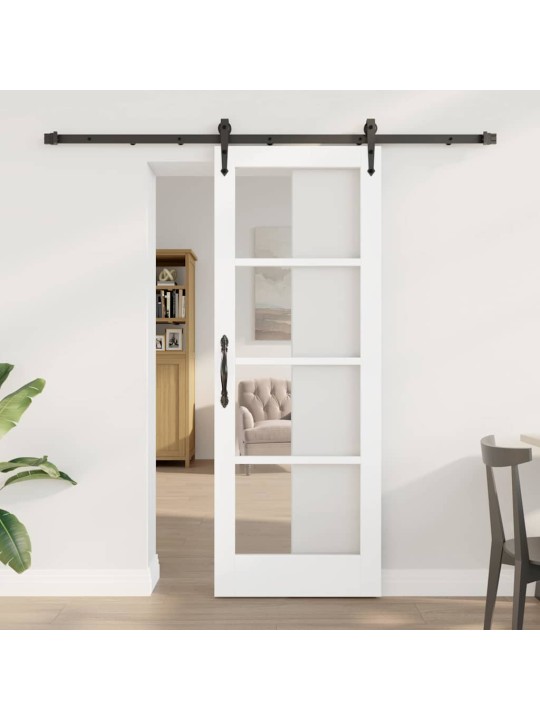 Slīdošas durvis manuāls balts 73.5 x 198.5 cm koks un metāls
