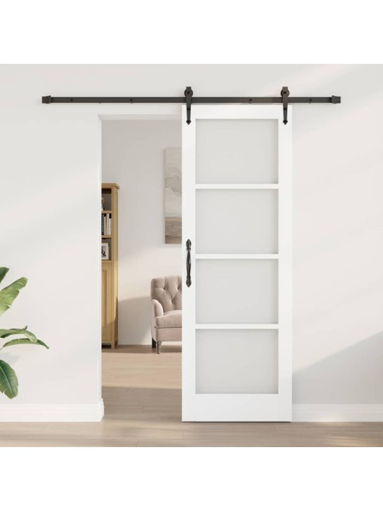 Slīdošas durvis manuāls balts 73.5 x 211 cm koks un metāls