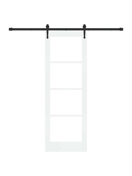 Slīdošas durvis manuāls balts 73.5 x 211 cm koks un metāls
