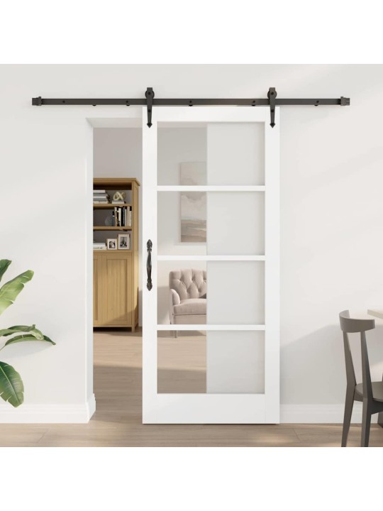 Slīdošas durvis manuāls balts 78 x 202 cm koks un metāls