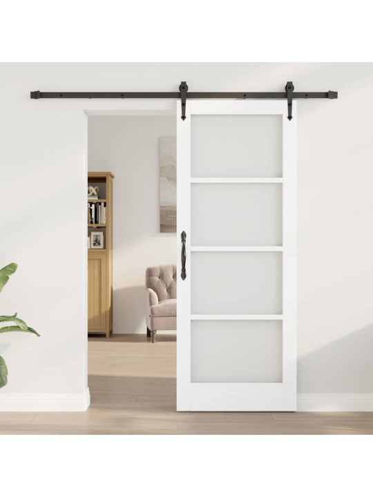 Slīdošas durvis manuāls balts 78 x 202 cm koks un metāls