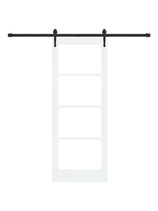 Slīdošas durvis manuāls balts 78 x 202 cm koks un metāls
