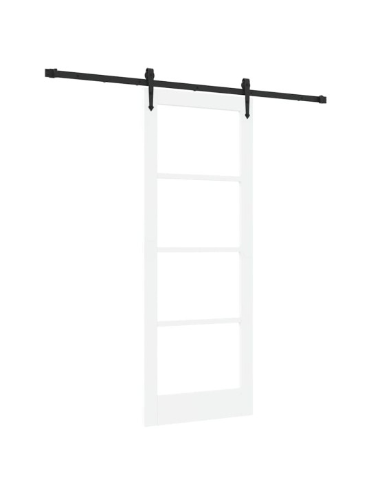 Slīdošas durvis manuāls balts 78 x 202 cm koks un metāls