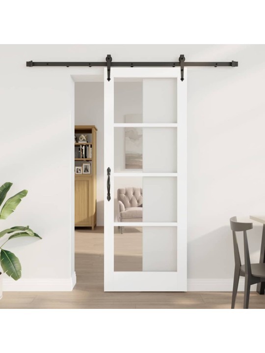 Slīdošas durvis manuāls balts 78 x 211 cm koks un metāls