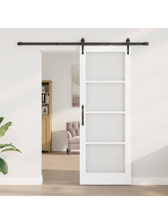 Slīdošas durvis manuāls balts 78 x 211 cm koks un metāls