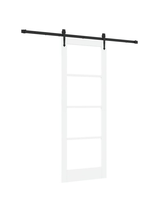 Slīdošas durvis manuāls balts 78 x 211 cm koks un metāls