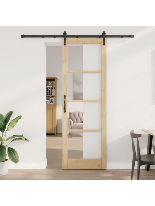 Slīdošas durvis manuāls brūna 78 x 232 cm koks un metāls