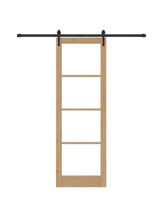 Slīdošas durvis manuāls brūna 78 x 232 cm koks un metāls