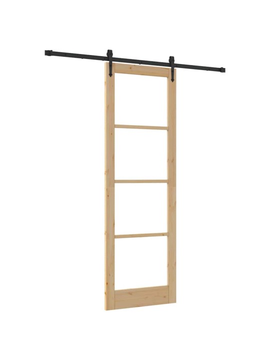 Slīdošas durvis manuāls brūna 78 x 232 cm koks un metāls
