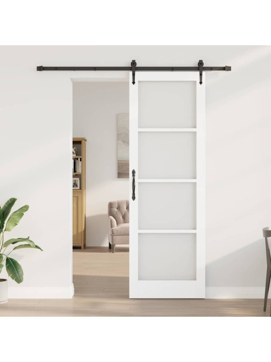 Slīdošas durvis manuāls balts 78 x 232 cm koks un metāls