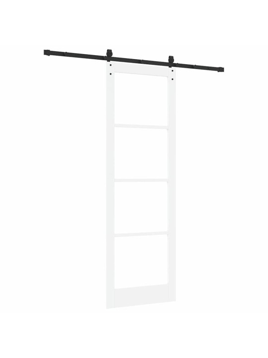 Slīdošas durvis manuāls balts 78 x 232 cm koks un metāls